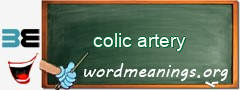 WordMeaning blackboard for colic artery